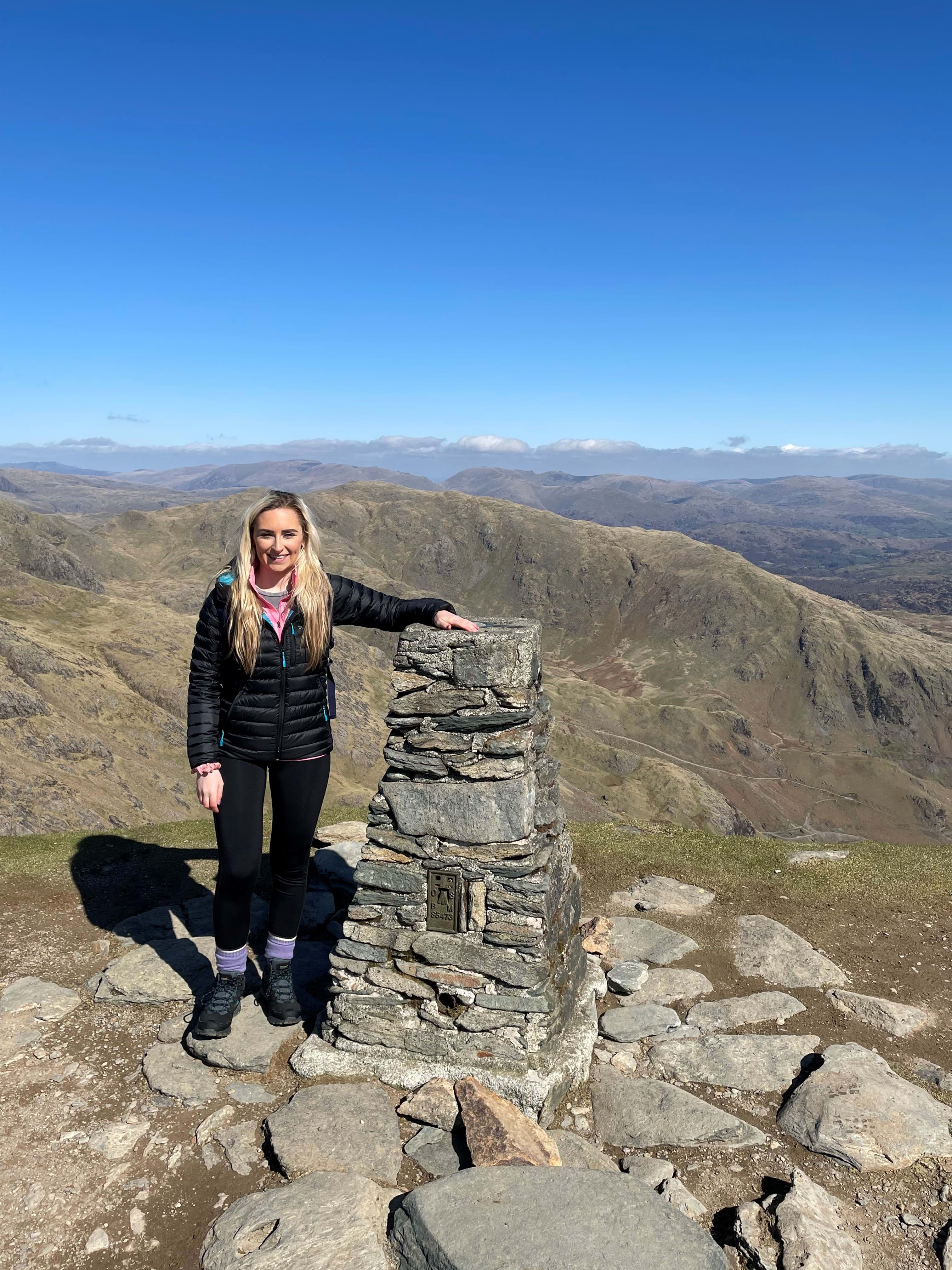 Trainee solicitor Beth Liddle during a hike